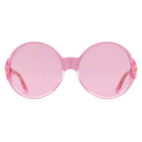 pink round gucci sunglasses|Gucci 54mm round sunglasses.